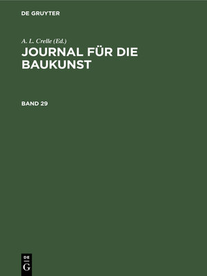 cover image of Journal für die Baukunst. Band 29